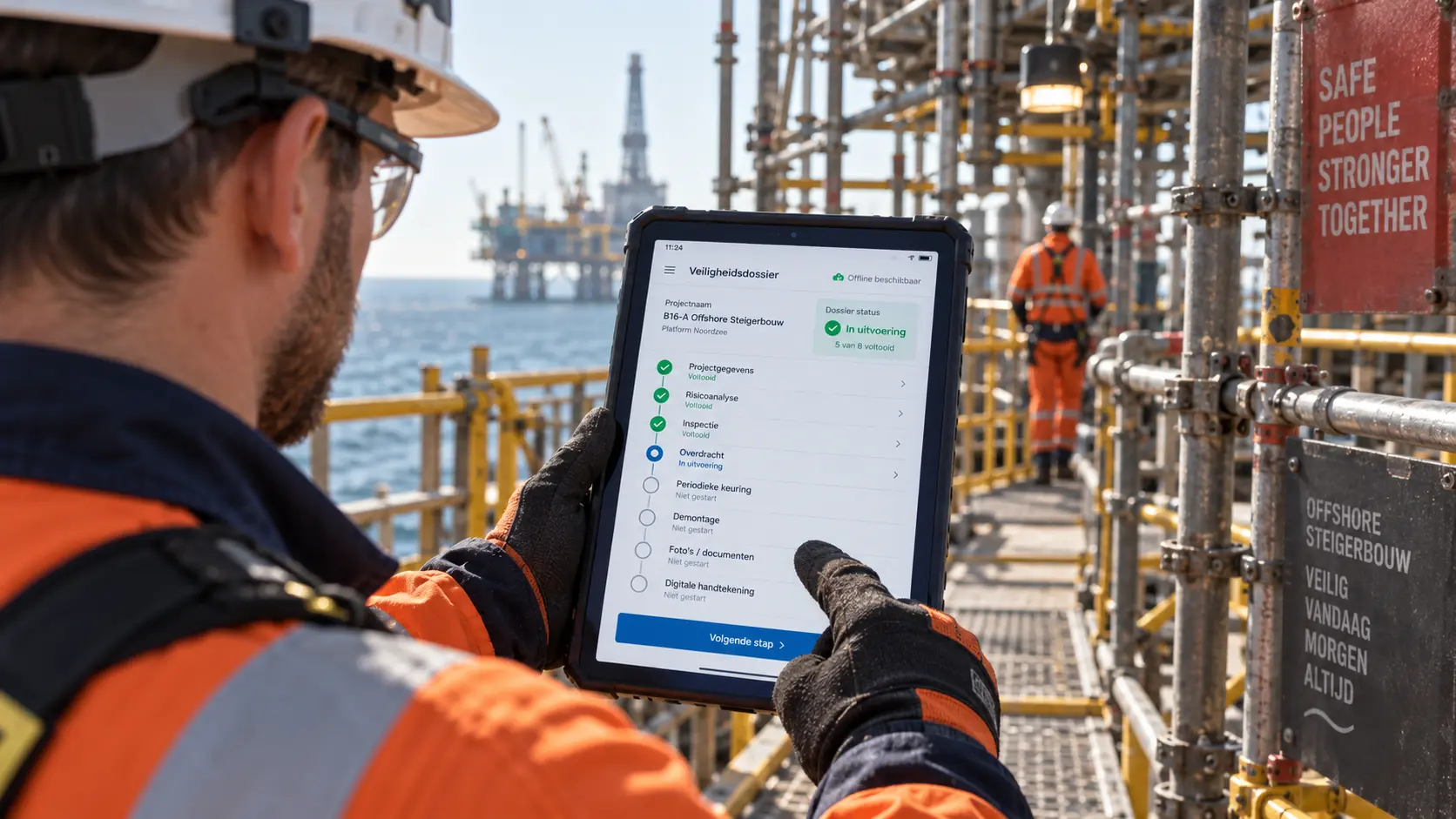 Anonieme dienstverlener in de offshore steigerbouw - Van papieren veiligheidsdossiers naar één digitaal werkproces
